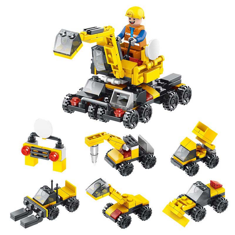 Bộ Đồ Chơi Lắp Ráp Mô Hình Xe Ô Tô 6 Trong 1 Cho Bé