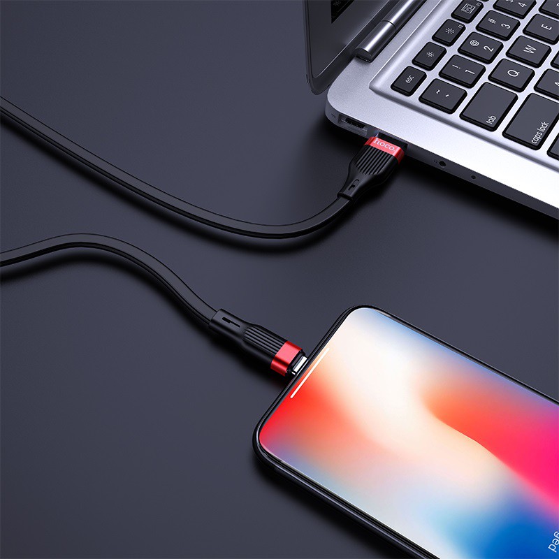 Cáp Lightning Hoco U72 bọc Silicon chống đứt cho Iphone/Ipad - Bảo hành 12 tháng