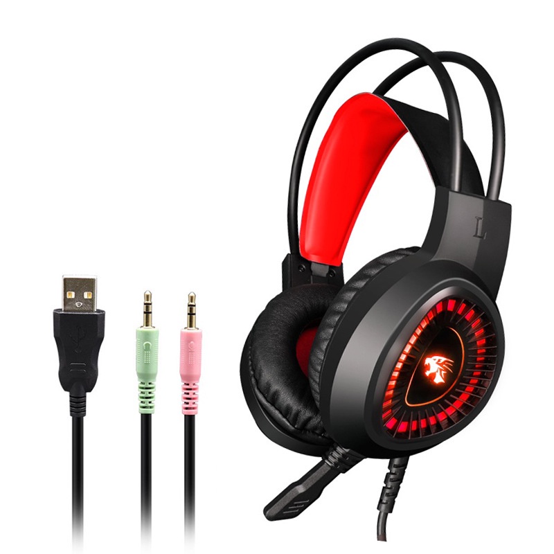 Tai nghe chuyên game chụp tai LED RGB kèm micro V1000 jack 3.5mm và 7.1mmm