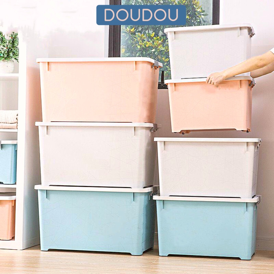 Thùng Đựng Đồ Có Bánh Xe, Thùng Nhựa Đựng Đồ Chơi, Quần Áo Có Nắp Siêu Lớn Q010