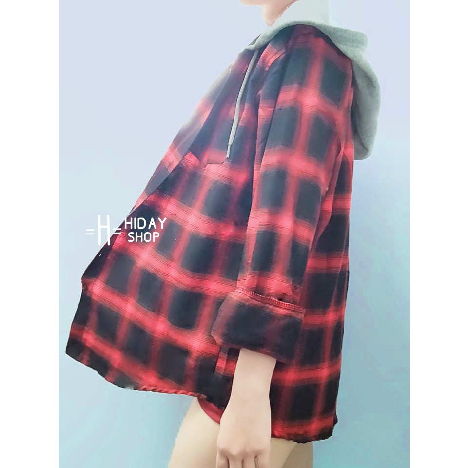 [ảnh thật] ÁO KHOÁT SƠ MI PHỐI NÓN NỈ | BigBuy360 - bigbuy360.vn