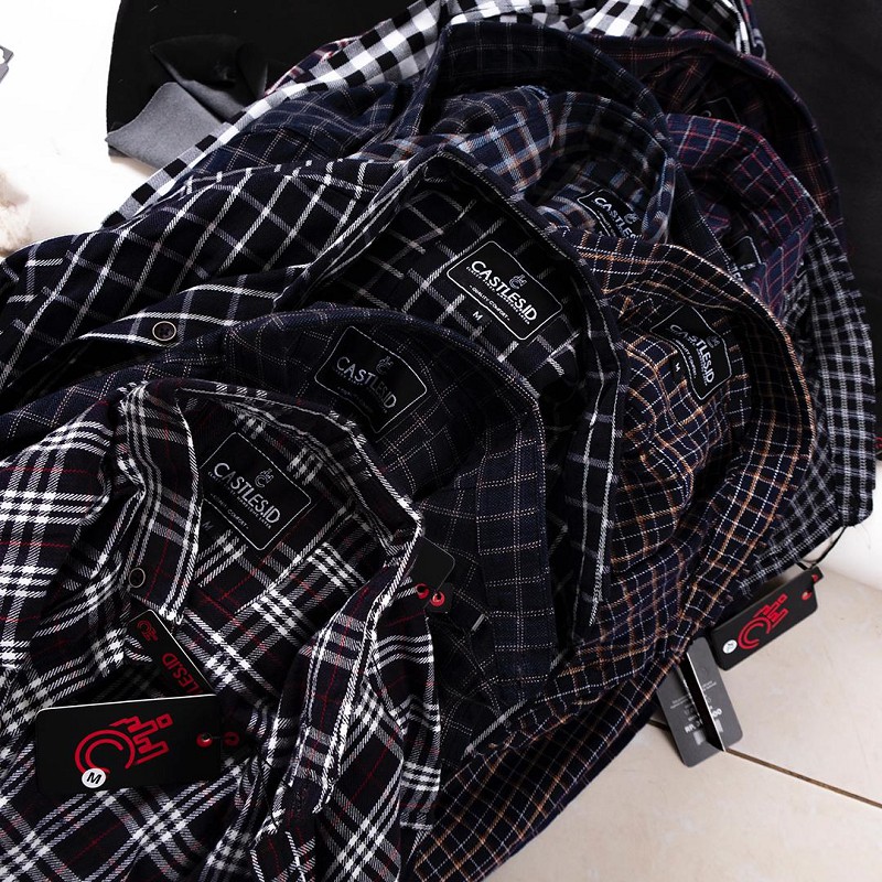 Áo Sơ Mi Nam Vải Flannel Mua 2 Tặng 1 Distro 6540