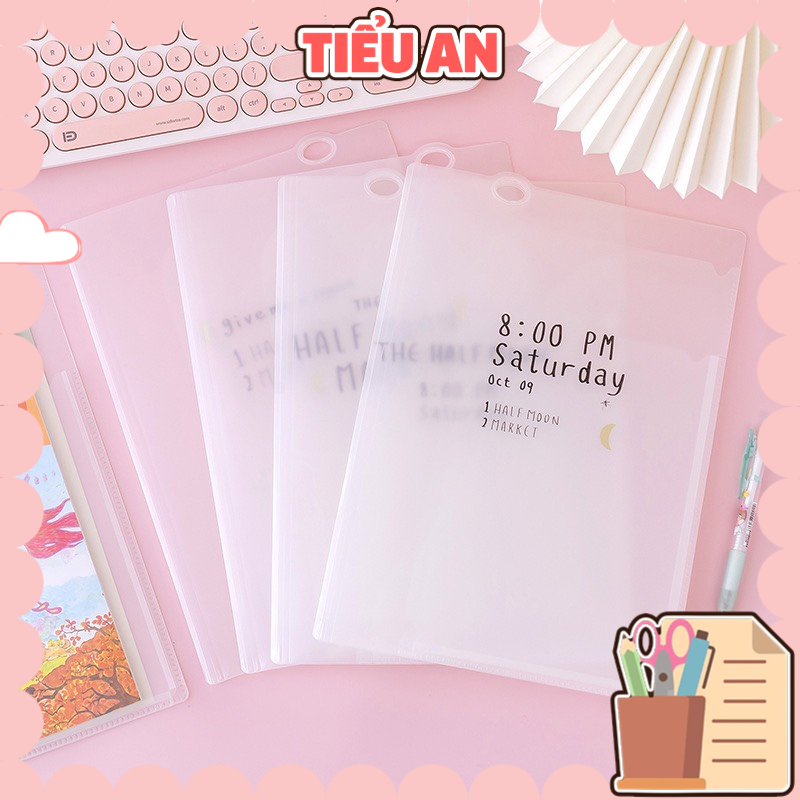 [Mới về] Bìa Hồ Sơ A4 Trong Suốt Phân Giúp Phân Loại Hồ Sơ/ Môn Học Không Thấm Nước Đựng Size A3/A4 - Giá 1 Cái