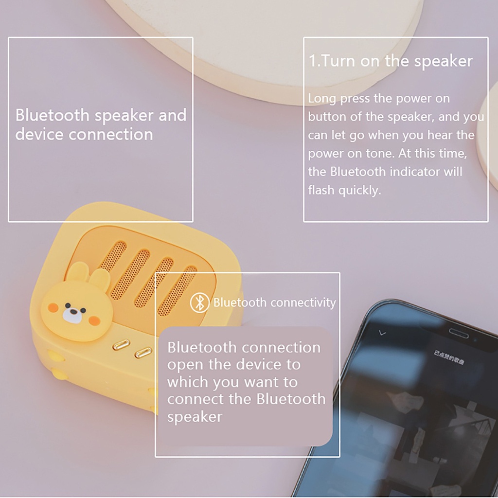 Loa Bluetooth Không Dây Mini Hình Hoạt Hình Dễ Thương