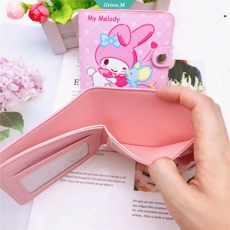 Ví Đựng Tiền Xu Mini Bằng Da Pu Họa Tiết Hoạt Hình Sanrioed Hello Kitty Cinnamoroll Kuromi Mymelody Dễ Thương Cho Nữ