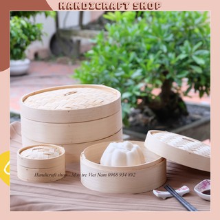 Xửng hấp tre - 1 tầng - hấp bánh bao - há cảo - xôi nếp - handicraft shop