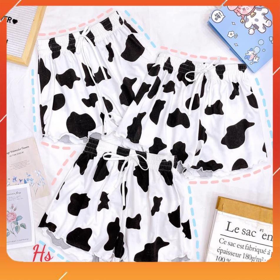 Bộ Áo Croptop Bò Sữa Quần Đùi , Set Áo 2 Dây Quần Cộc Nhiều Hình B017