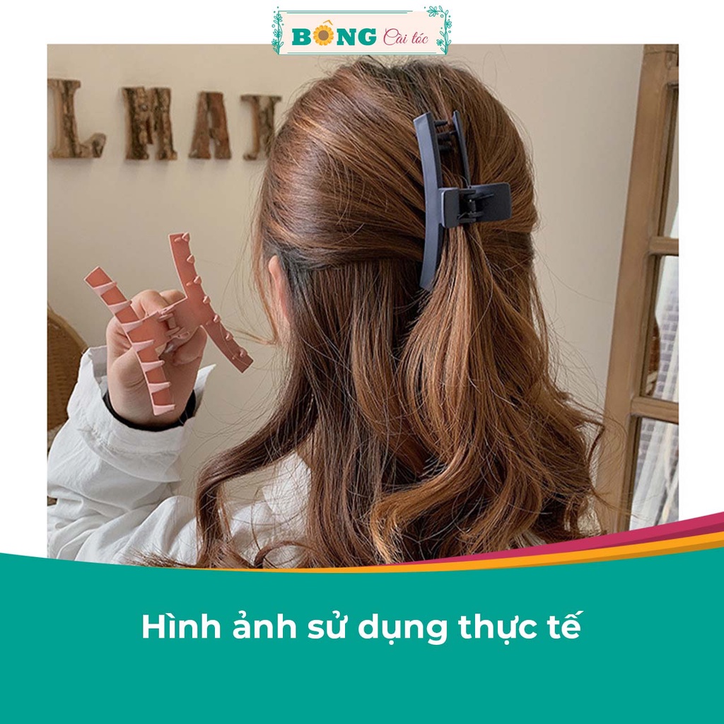 Kẹp tóc càng cua phong cách Hàn Quốc chất liệu nhựa hình vòng cung kích thước lớn nhiều màu sắc KN20 - kẹp BÔNG Cài Tóc