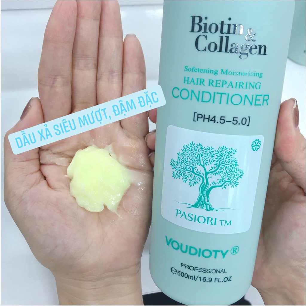 Combo Dầu Gội, Dầu Xả BIOTIN COLLAGEN Ngừa gàu với Công Nghệ Tái Kết Nối Giúp ngăn gãy rụng tóc 500ml, 1000ml