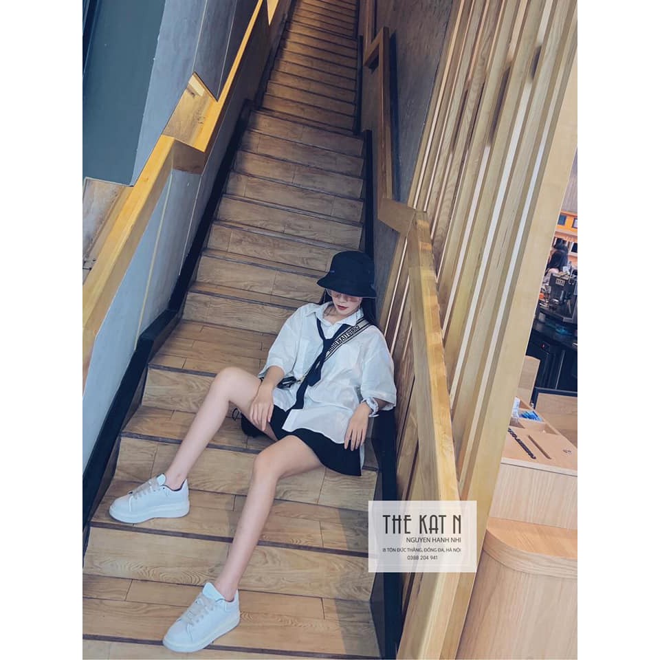 [ Mã WASTAPR giảm 10K đơn 50K] [SIÊU HOT] Áo sơ mi thắt cà vạt_ áo sơ mi trắng oversize | BigBuy360 - bigbuy360.vn