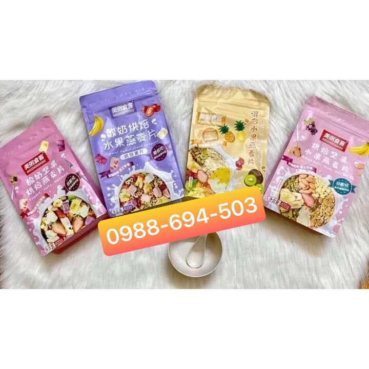 NGŨ CỐC GIẢM CÂN ĂN KIÊNG MIX HOA QUẢ SỮA CHUA 500G