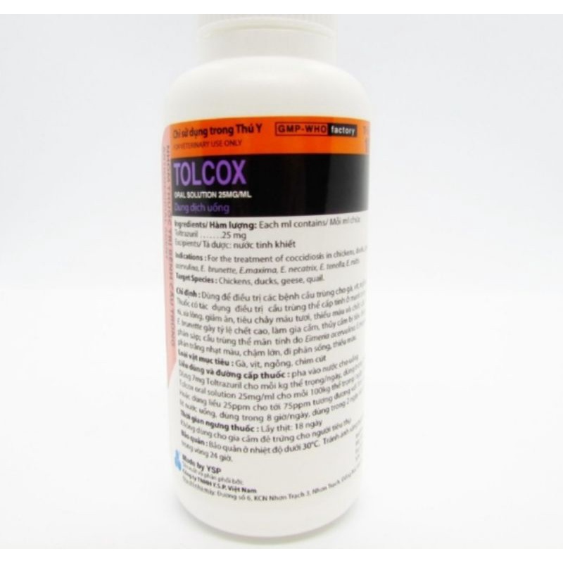 Tolcox 100ml thức ăn cho thú cưng hsd 22/03/2024