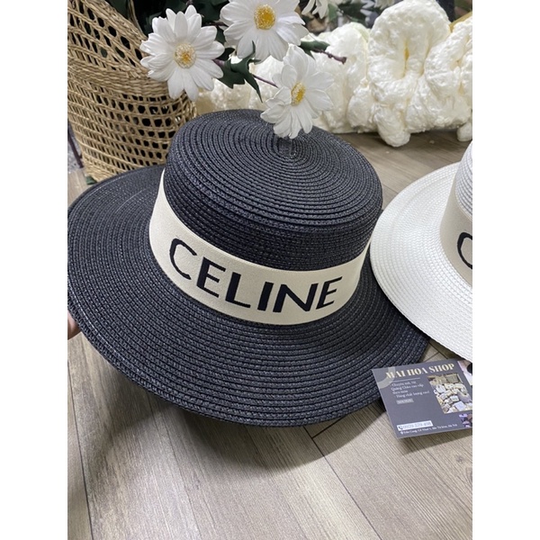 Mũ đi biển đai CELINE cho nữ hai màu đen và trắng
