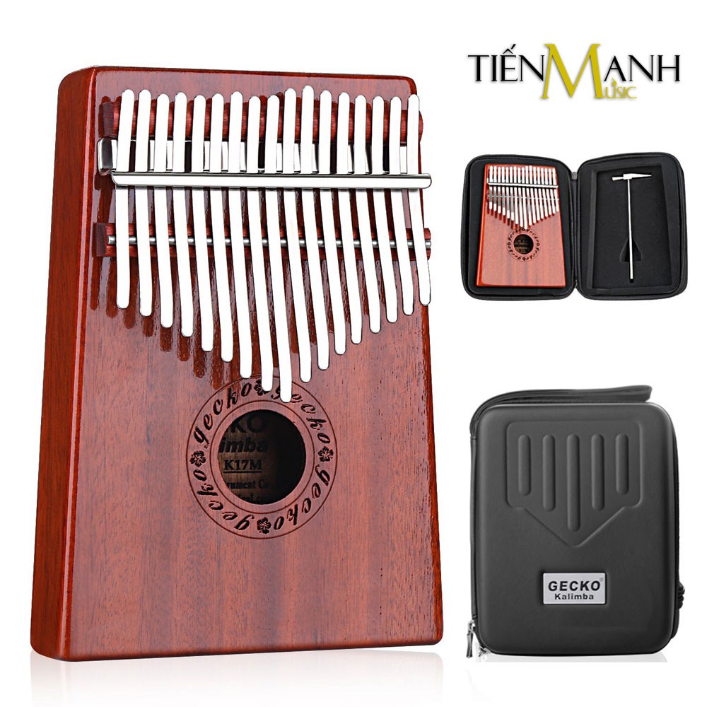 Combo Đàn Kalimba Gecko K17M 17 Phím Gỗ Mahogany và Hộp đựng (Cam kết 100% Chính hãng nhập khẩu bởi Tiến Mạnh Music)