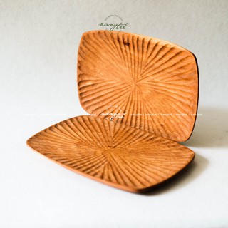 Đĩa gỗ đỏ chữ nhật/ Đĩa gỗ chữ nhật decor