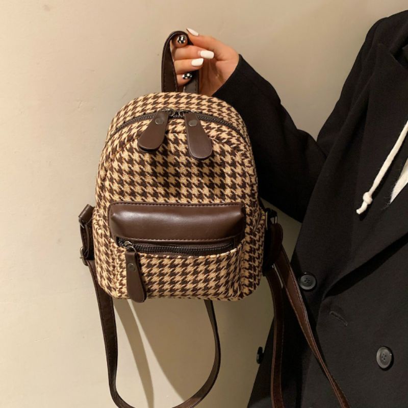 Balo nữ thời trang,balo mini Y&amp;N_shop thời trang công sở,phong cách hàn quốc họa tiết kẻ sọc,chất liệu da PU cao cấp