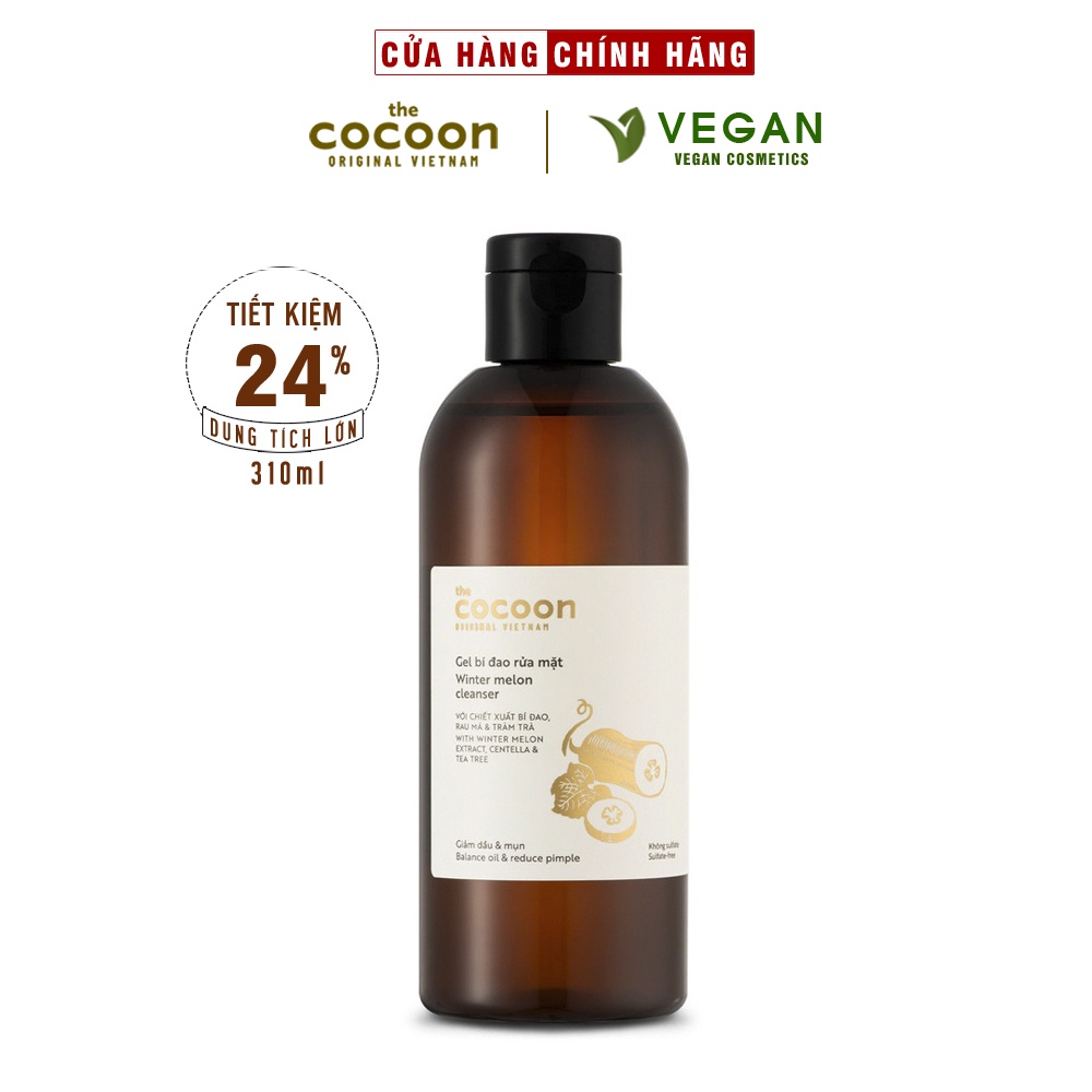 Gel bí đao rửa mặt cocoon 310ml thuần chay