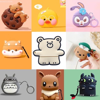 Vỏ đựng bảo vệ cho hộp sạc tai nghe Airpods 2 Pro 1 / 2 / 3 chất liệu silicon họa tiết hoạt hình dễ thương
