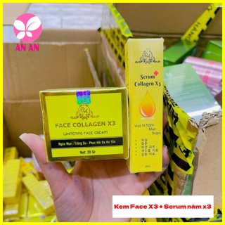 Combo Kem Face Collagen X3 + Serum nám X3 collagen Đông anh Chính hãng công ty