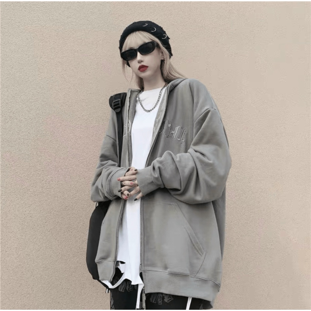 ÁO KHOÁC HOODIE DÂY KÉO CÓ NÓN TRÙM ĐẦU FORM RỘNG BẢN IN CHỮ SIÊU NGẦU CHỐNG NẮNG CỰC TỐT