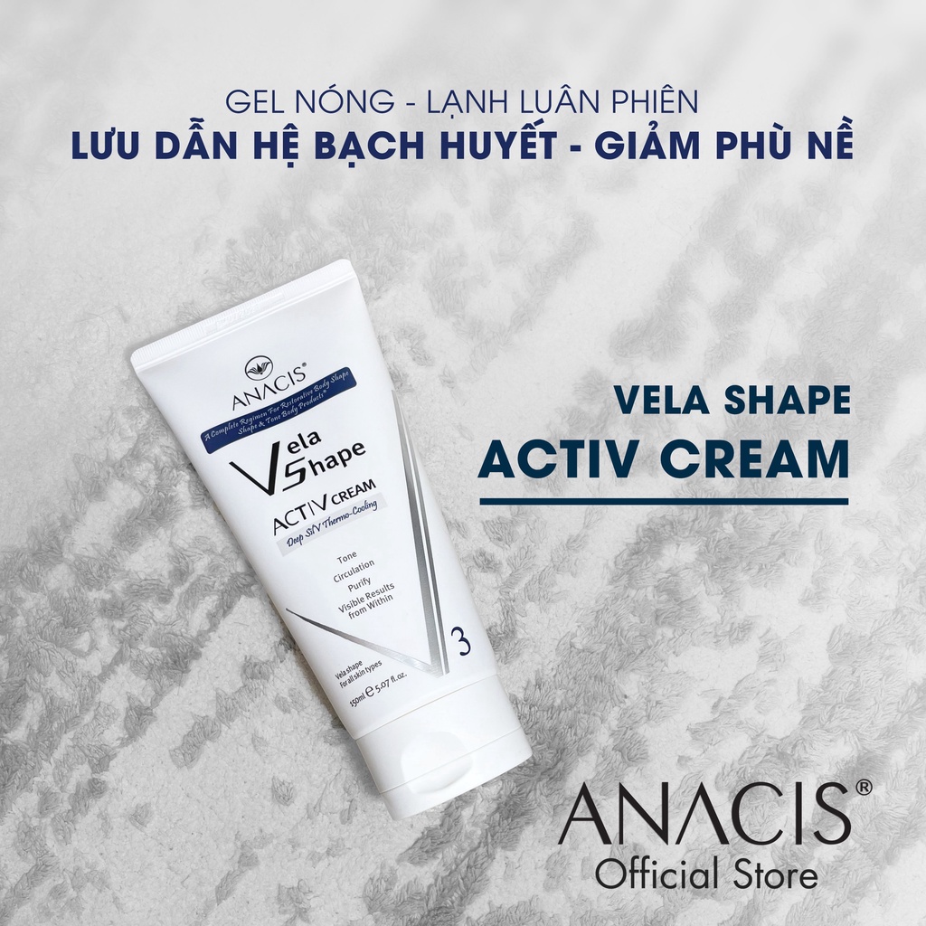 Kem giảm phù nề, tích trữ nước cơ thể Vela Shape Activ Cream thương hiệu Anacis 150ml
