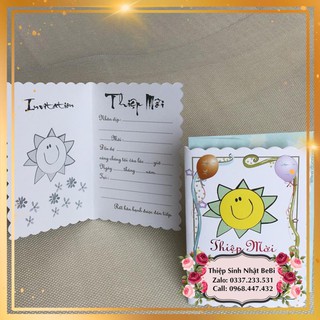 ✅|𝐗𝐚̉ 𝐊𝐡𝐨| Thiệp mời sinh nhật, thiệp mời thôi nôi, thiệp mời đầy tháng cho Bé yêu. [SN-IM-9781-B]