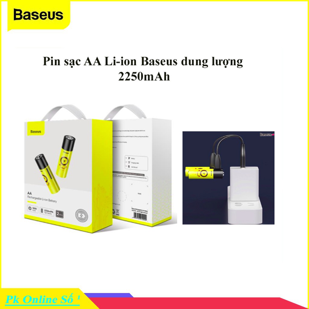 Pin sạc Baseus ACCB AA Rechargeable Li-ion Battery (2250mWh, Bộ 2 cái)