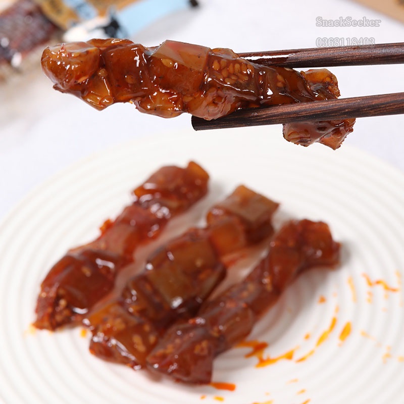 Gân Bò Cay Tỏi Ớt - Snackseeker - Gân Bò Cay dai dai , giòn giòn - Đồ ăn Vặt Trung Quốc 🐮