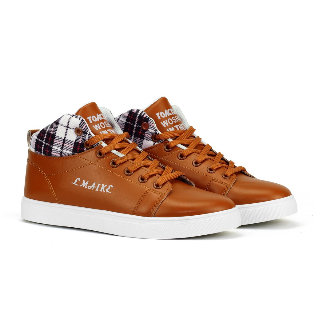 Giày Nam Cổ Cao LMA Màu Nâu