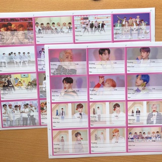 Nhãn vở BTS mẫu mới ( 16 nhãn có keo dán sẵn )