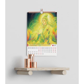 Lịch treo tường khổ lớn 2021 Đại Địa Nguyên Thời vẽ tay thiết kế độc đáo in laze sắc nét có kèm quotes