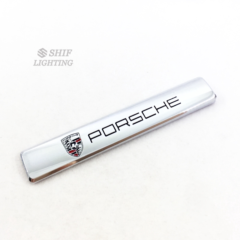 1 đề can dán trang trí bên hông/cản xe hơi bằng kim loại hình logo PORSCHE dành cho xe hơi PORSCHE