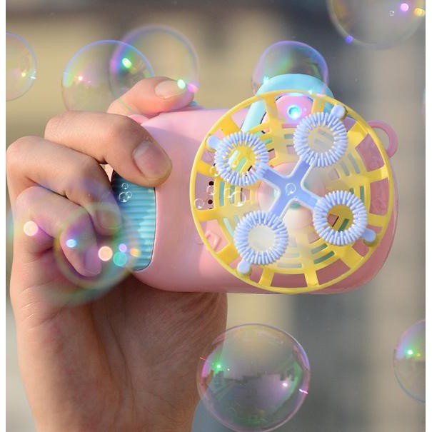 Máy Thổi Bong Bóng Hình Máy Ảnh Hoạt Hình Có Nhạc Cho Bé