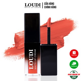 Son kem lì màu cam san hô 5g vỏ đen Loudi 1605CSH chính hãng
