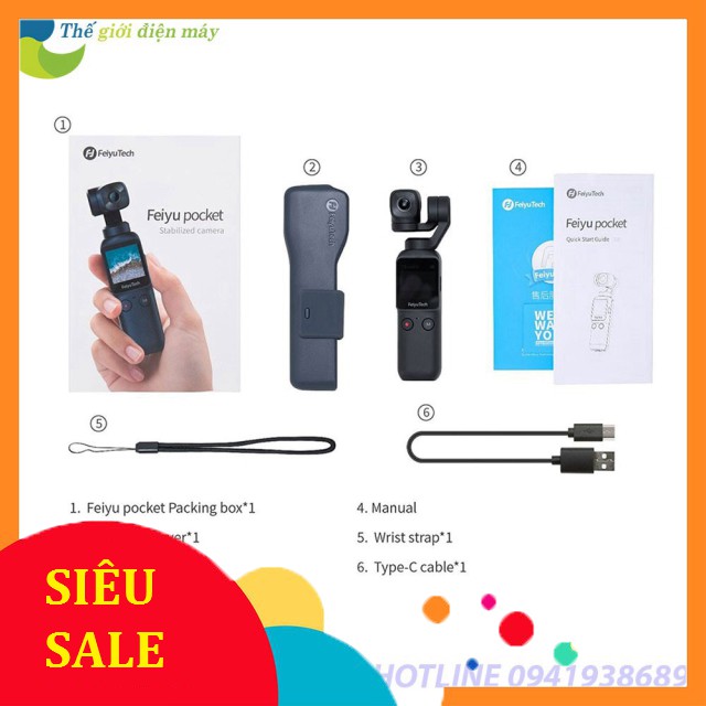 [SiêuRẻ] Máy quay cầm tay chống rung Gimbal Feiyu Pocket - Bảo hành 12 tháng - Shop Thế Giới Điện Máy .