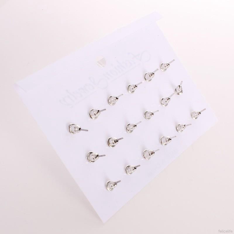 Set 9 đôi bông tai phong cách Hàn Quốc xinh xắn cho nữ