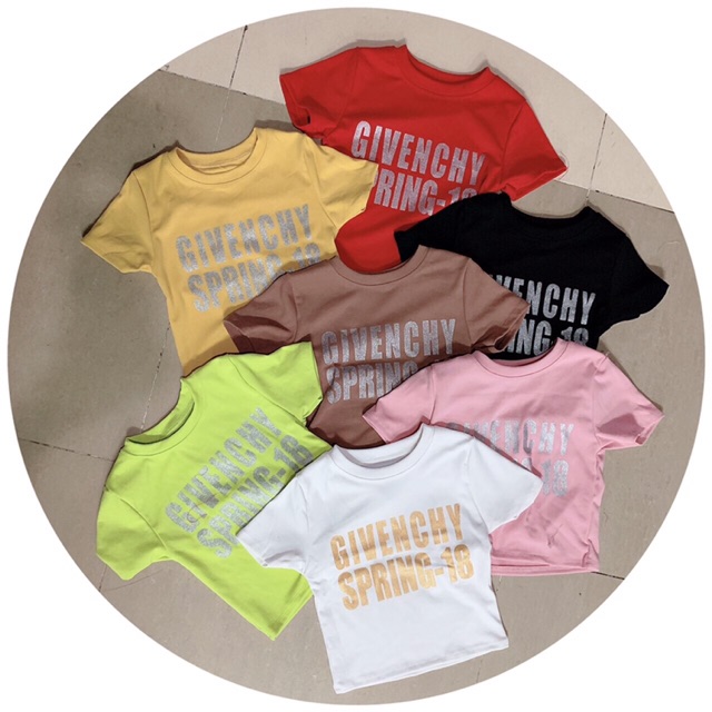 Áo croptop tay ngắn in nhũ A265