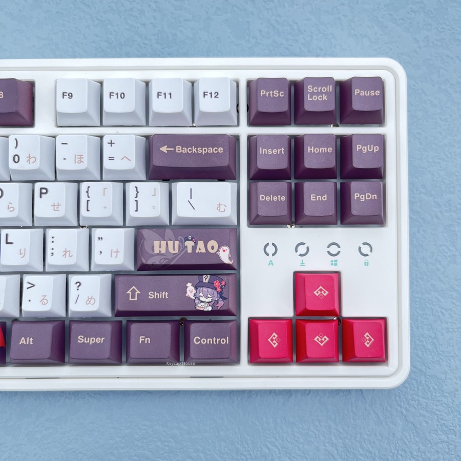 133 Phím Hu Tao Keycap Cherry Hồ sơ Genshin Impact Chủ đề Anime PBT Dye Sub Bàn phím cơ học Keycap