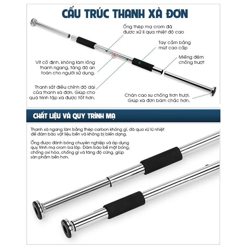 Xà Đơn Treo Tường - Chất liệu Inox - Bách hóa Nguyễn Văn Cừ - Tùy chỉnh kích thước