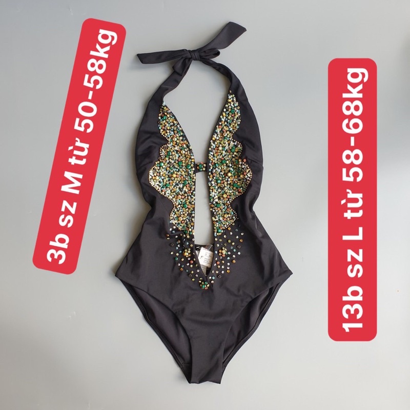 Đồ bơi- bikini liền sexy hàng xuất âu, full tag mác,đính hạt thủ công cầu kì