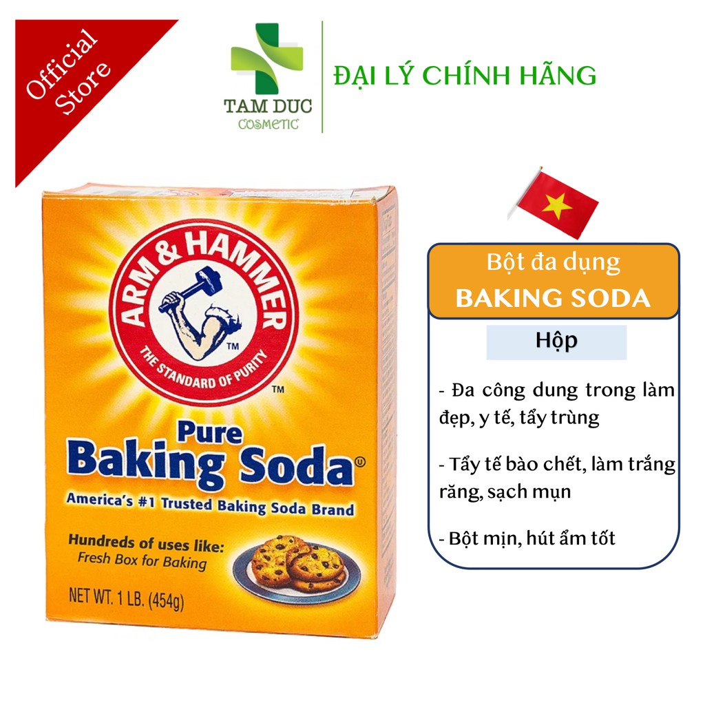 BAKING SODA Arm&Hammer 454G - Bột đa dụng làm bánh, tẩy rửa, khử mùi [banking soda]