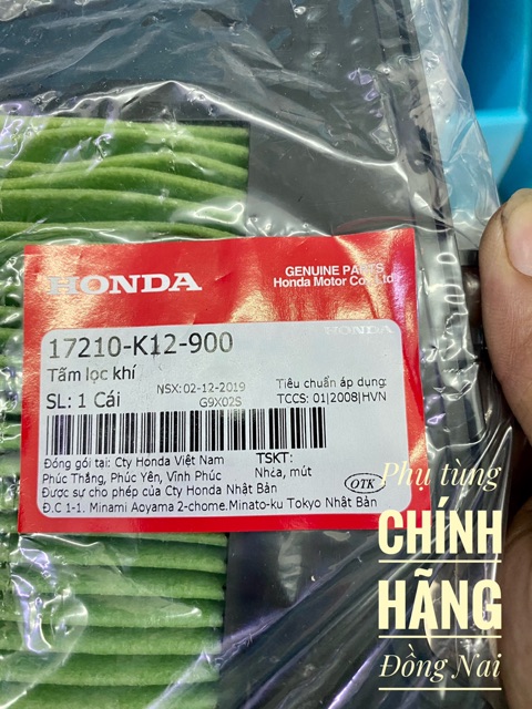 LỌC GIÓ ZIN LEAD 125cc ĐỜI CŨ 2013-2015 CHÍNH HÃNG HONDA