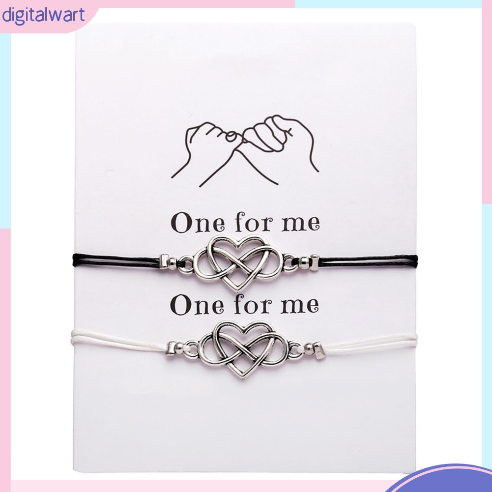 Set 2 Vòng Tay Mặt Trái Tim Cho Cặp Đôi Thẻ