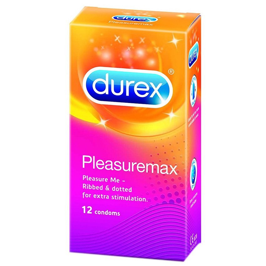 Hộp 12 bao cao su tăng cường cảm xúc Durex Pleasuremax 12's (Thái Lan)
