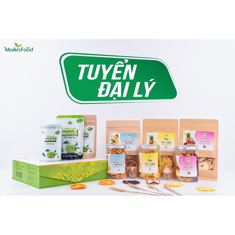 Dứa Sấy Lạnh Maika Food Không Đường - Giữ Nguyên Hương Vị Khoáng Chất Vitamin Như Dứa Tươi Hộp 100gr