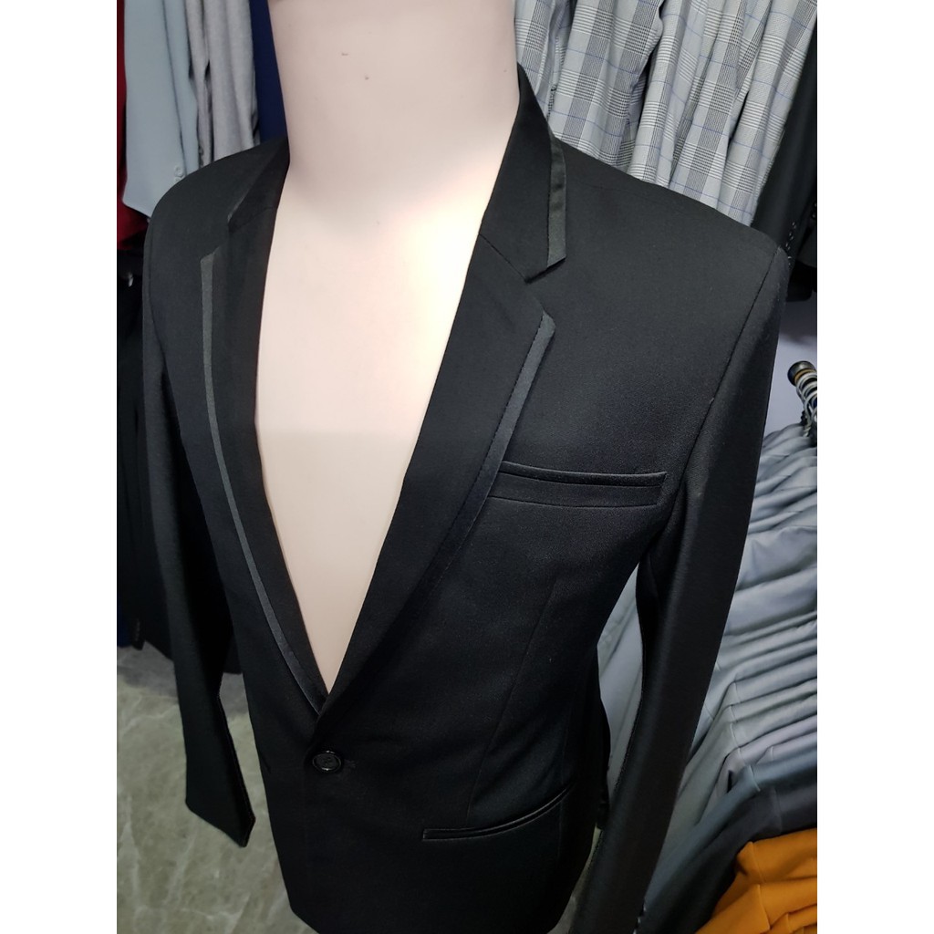 Áo vest nam vải mềm mịn viền đen kiểu đơn giản