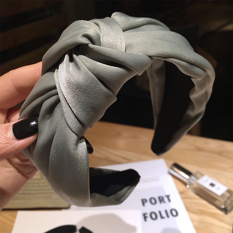 Băng đô bản to họa tiết thắt nơ màu trơn sang trọng cho nữ