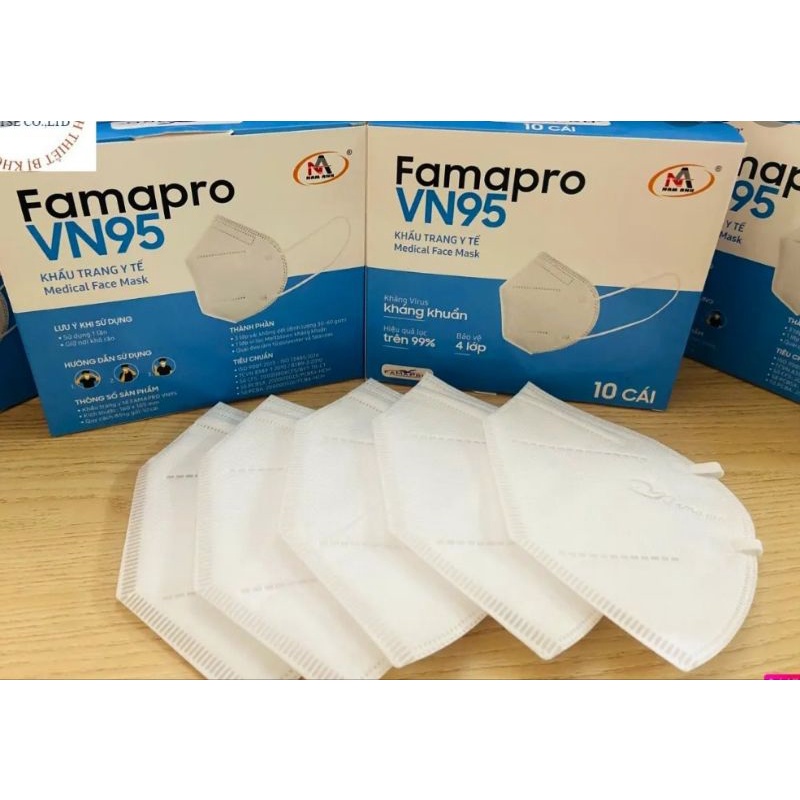 500 CÁI KHẨU TRANG N95 FAMAPRO NAM ANH 4 LỚP