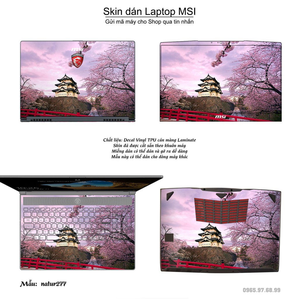 Skin dán Laptop MSI in hình thiên nhiên _nhiều mẫu 10 (inbox mã máy cho Shop)