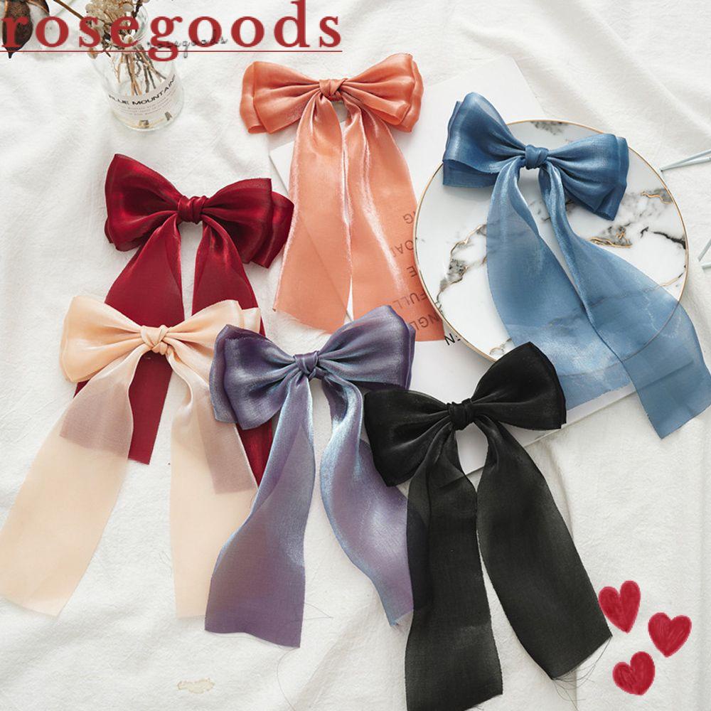 Dây Cột Tóc Ruy Băng Satin Thắt Nơ Lấp Lánh Thời Trang